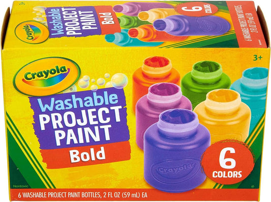 Crayola Washable Kids Paint (6ct), Paint Set for Kids, Assorted Bold Colors