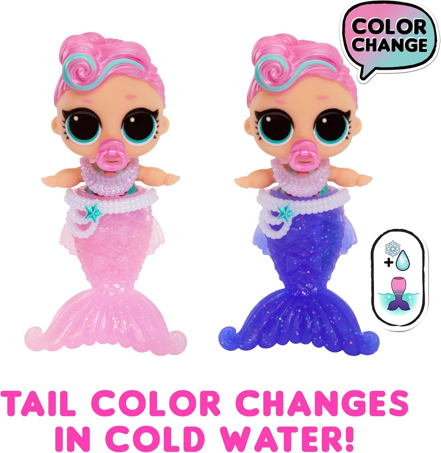 LOL Surprise Mermaids Baby Sisters with Color Change Tail