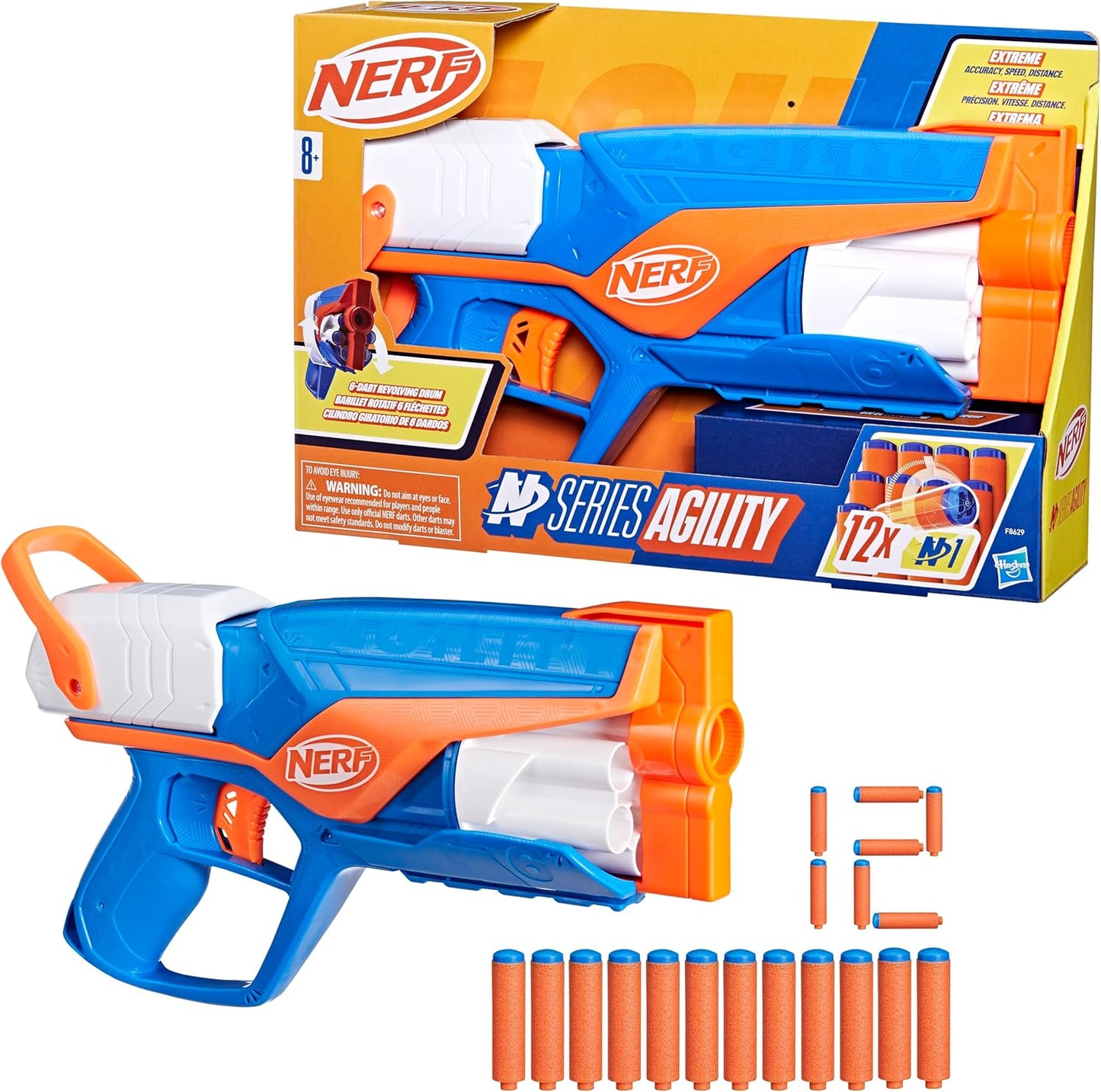 Nerf N Series Agility Blaster, 12 N1 Darts Compatible Only N Series Blasters