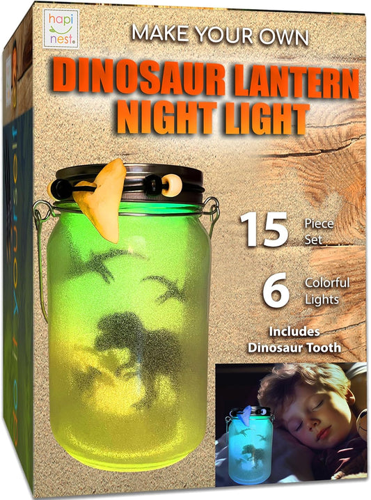 Hapinest DIY Dinosaur Toy Lantern Make Your Own Night Light Kit, Dino Toy Lanterns for Kids