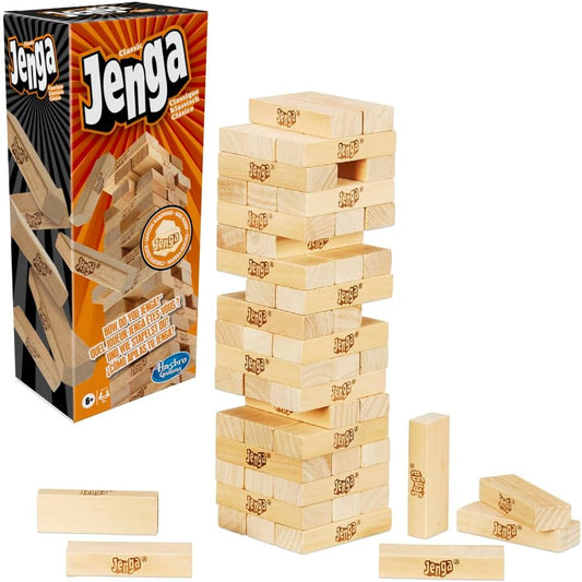 Hasbro Gaming Jenga Classic Game with Genuine Hardwood Blocks