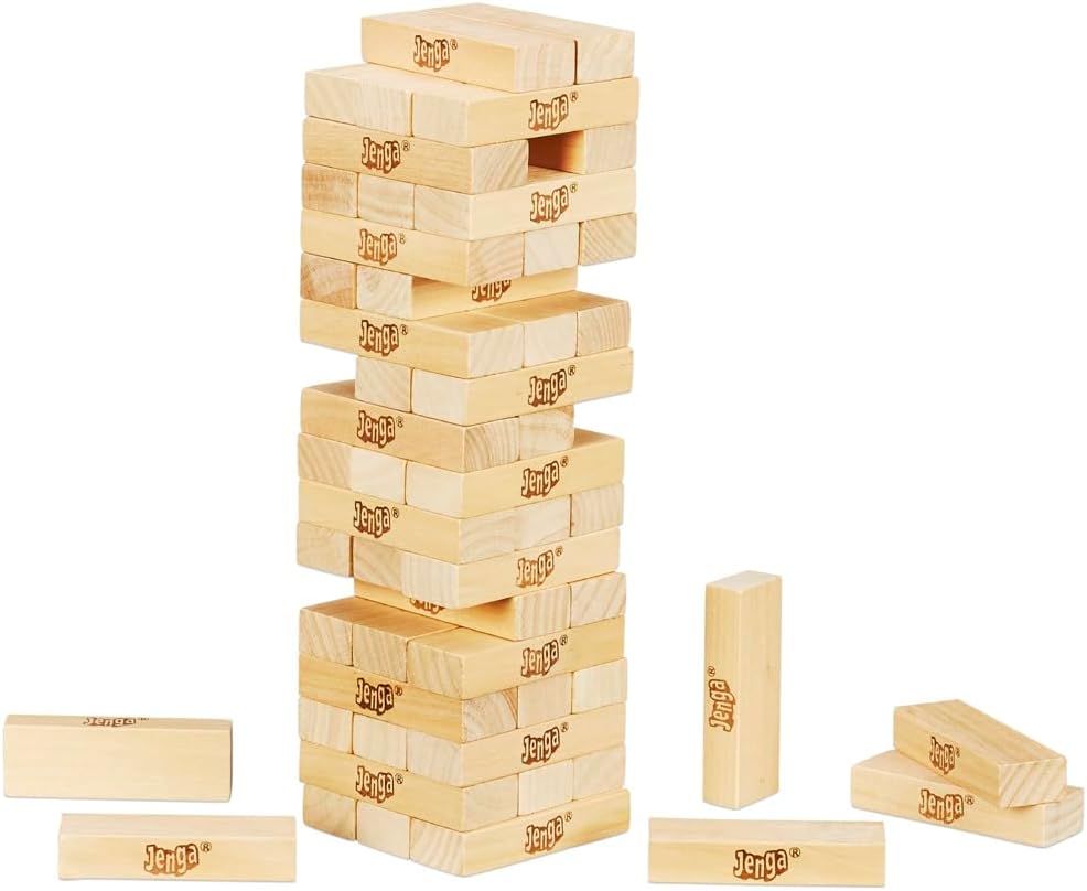 Hasbro Gaming Jenga Classic Game with Genuine Hardwood Blocks