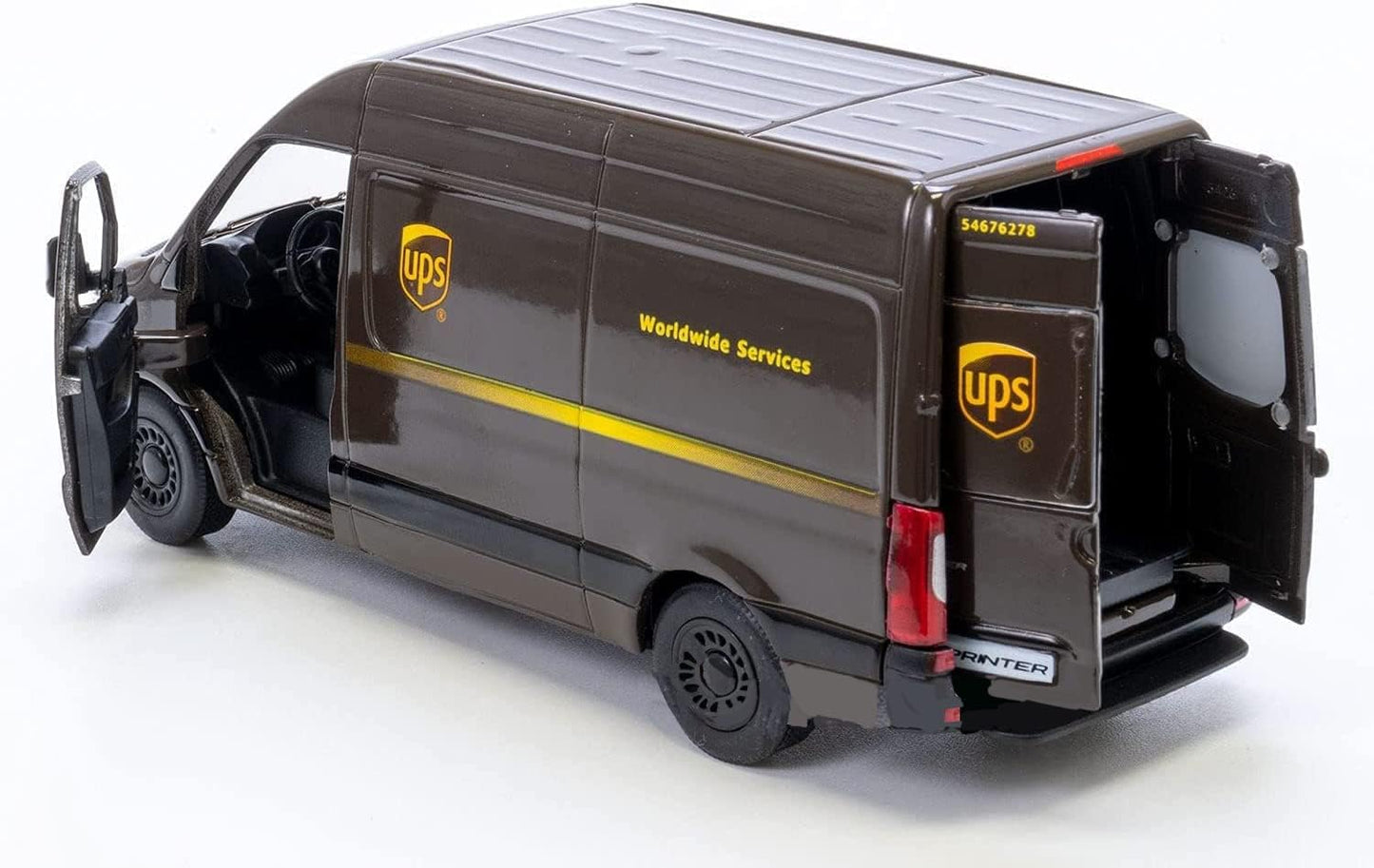 UPS Mercedes-Benz Sprinter + United States Postal Mail Truck Grumman LLV 5 Inch Die Cast Metal Model Toys SetOf2